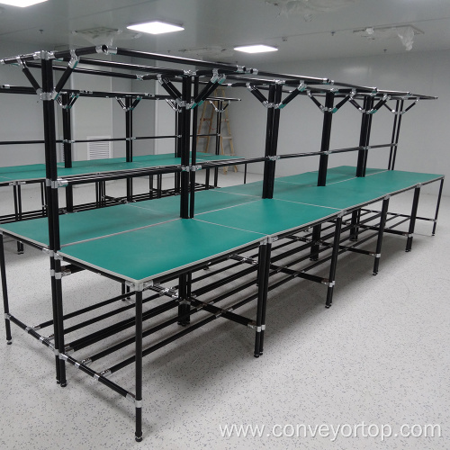 Assembly Table with Lean Pipe Frame